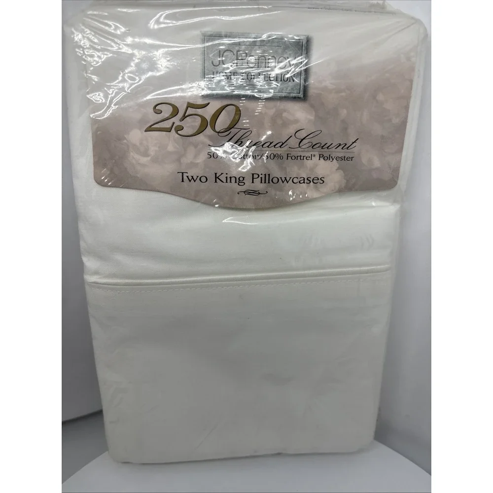 JCPenny Home Collection 2 King Pillowcases Cool White 20 x 36